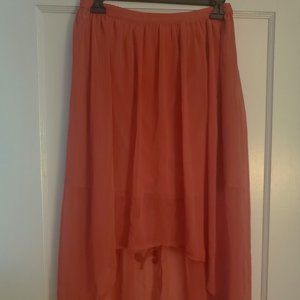 Lauren Conrad high-low coral skirt